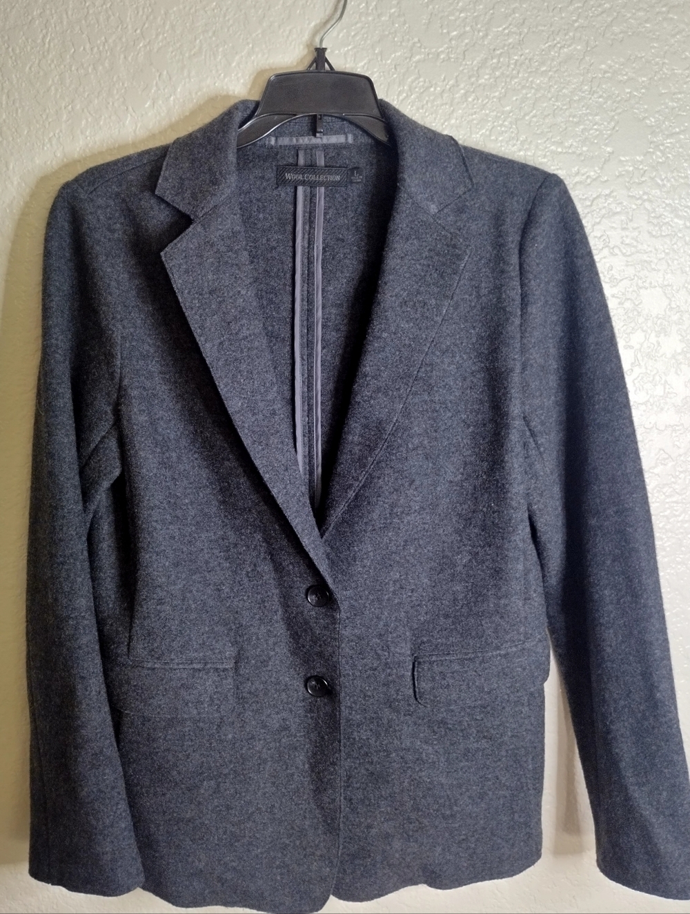 Uniqlo Wool Collection 2 Button Grey Blazer Sz L